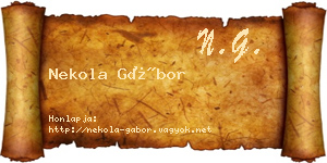 Nekola Gábor névjegykártya